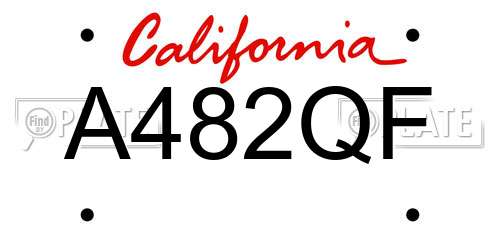 A482QF California License Plate