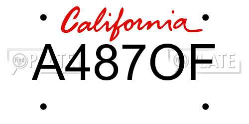 A487OF California License Plate