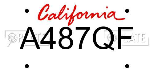 A487QF California License Plate