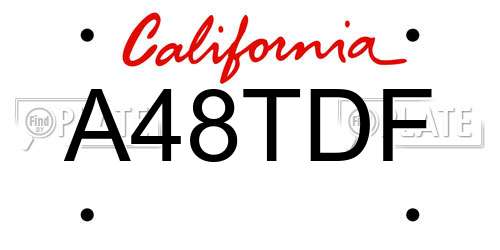 A48TDF California License Plate