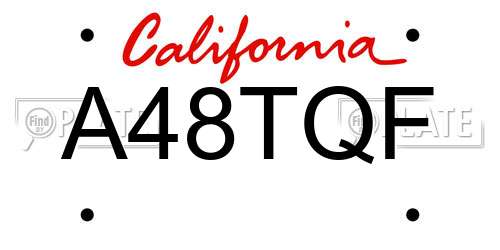 A48TQF California License Plate