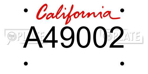 A49002 California License Plate