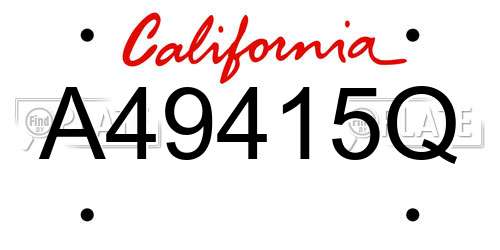 A49415Q California License Plate