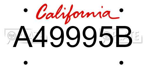 A49995B California License Plate