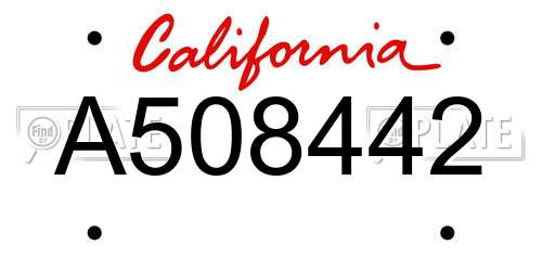 A508442 California License Plate
