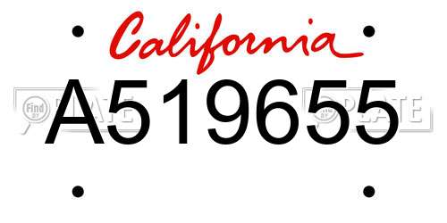 A519655 California License Plate
