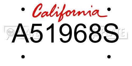 A51968S California License Plate