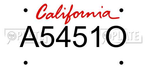 A5451O California License Plate