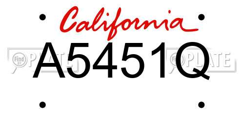 A5451Q California License Plate
