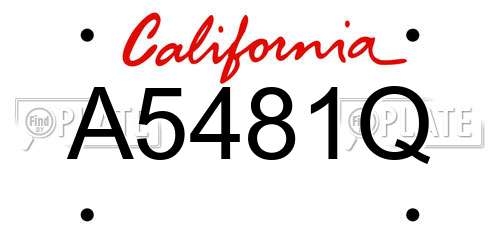 A5481Q California License Plate
