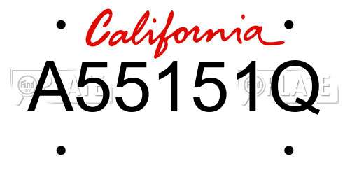 A55151Q California License Plate