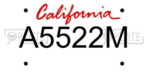 A5522M California License Plate