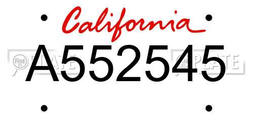 A552545 California License Plate
