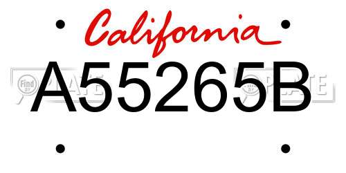 A55265B California License Plate