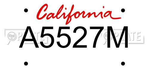 A5527M California License Plate
