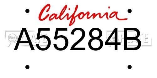 A55284B California License Plate