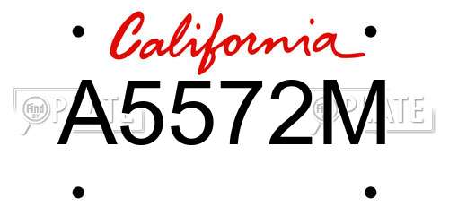 A5572M California License Plate