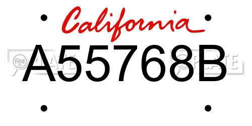 A55768B California License Plate