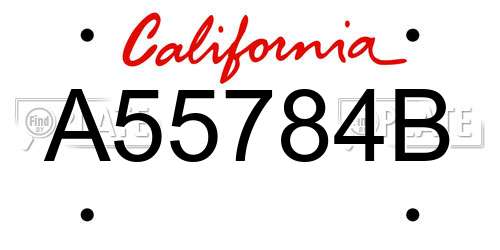 A55784B California License Plate