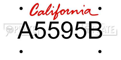 A5595B California License Plate