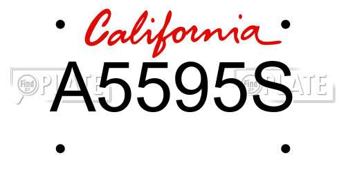 A5595S California License Plate