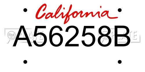 A56258B California License Plate