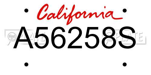 A56258S California License Plate