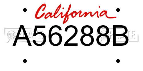 A56288B California License Plate