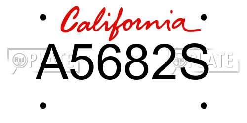 A5682S California License Plate