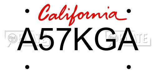 A57KGA California License Plate