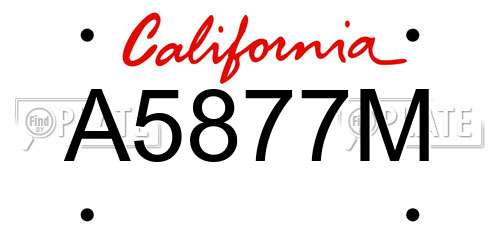 A5877M California License Plate