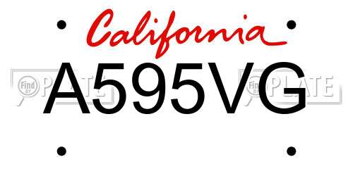 A595VG California License Plate