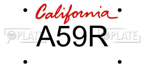 A59R California License Plate