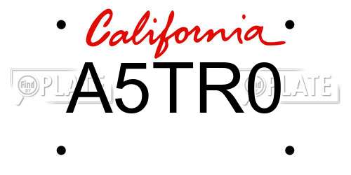 A5TR0 California License Plate