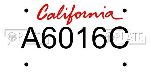A6016C California License Plate