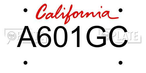 A601GC California License Plate