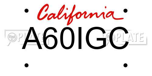 A60IGC California License Plate