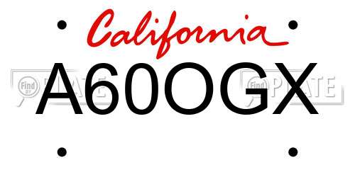 A60OGX California License Plate