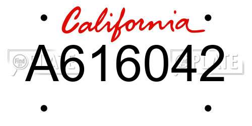A616042 California License Plate