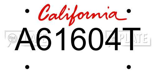 A61604T California License Plate