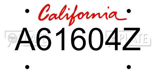 A61604Z California License Plate