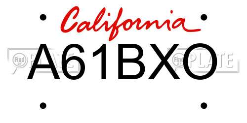 A61BXO California License Plate