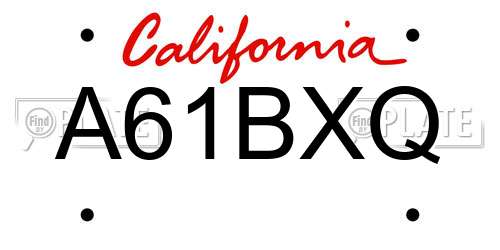 A61BXQ California License Plate