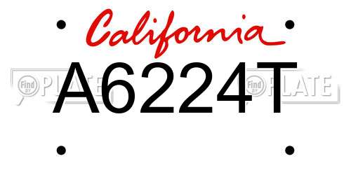 A6224T California License Plate
