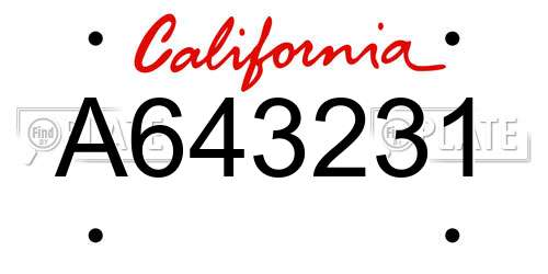 A643231 California License Plate
