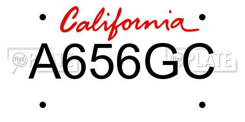 A656GC California License Plate