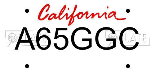 A65GGC California License Plate