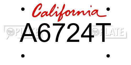 A6724T California License Plate