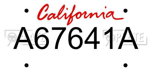 A67641A California License Plate