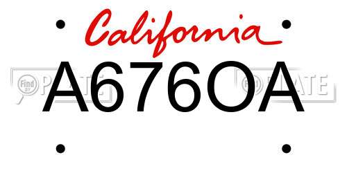 A676OA California License Plate